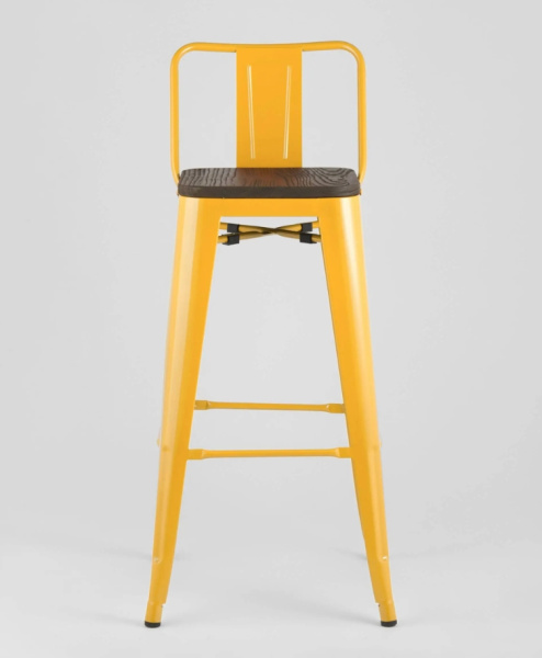 Стул барный TOLIX WOOD со спинкой желтый