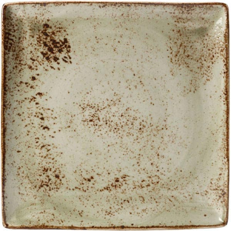 Блюдо квадратное «Крафт»; фарфор; H=1.8,L=27,B=27см; зелен.