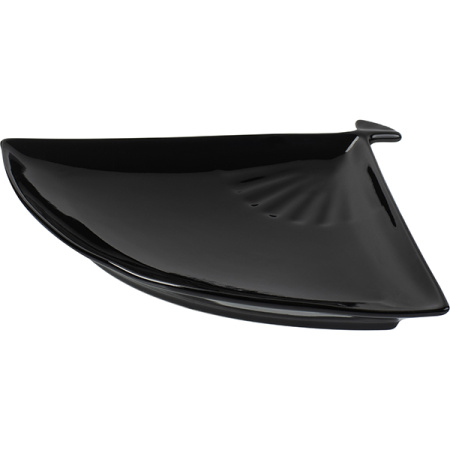 Блюдо-веер «Кунстверк»; фарфор; H=2,L=27,B=20см; черный