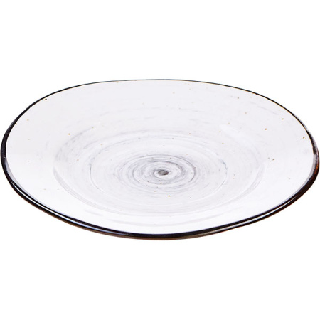 Блюдце для бульон.чашки «Пастораль»; фарфор; D=16,H=2см; серый