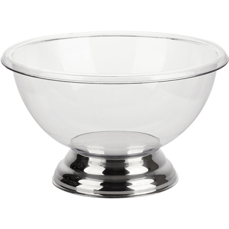 Емкость для охлажден.шампанского; пластик,нерж.; 15л; D=44,H=22,B=25см; прозр.,металлич.