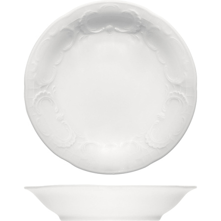 Блюдо для фруктов «Моцарт»; фарфор; 200мл; D=14,H=4см; белый