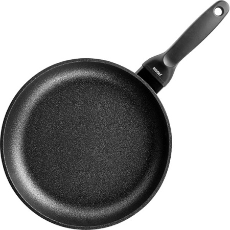 Сковорода; алюм.литой,тефлон; D=28,H=5.8,L=49см; черный