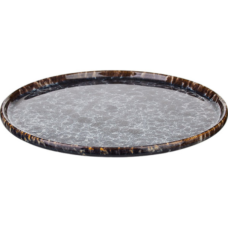 Тарелка «Стоун»; фарфор; D=26.7,H=1.5см; сине-серый