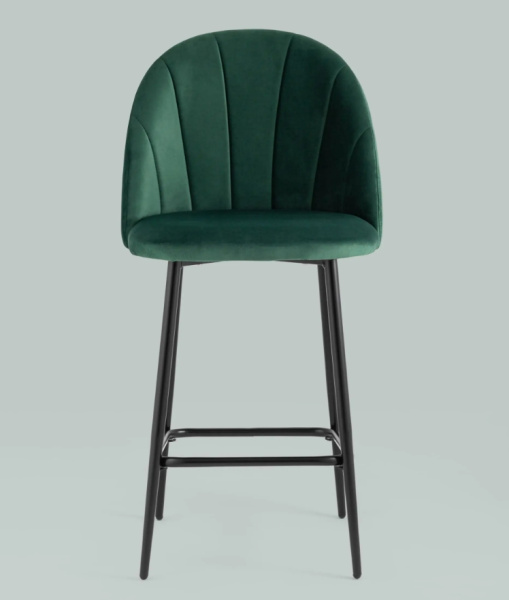 Стул полубарный Логан велюр зелёный