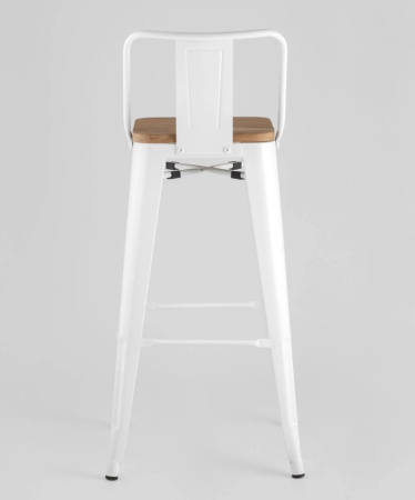 Стул барный TOLIX WOOD со спинкой белый глянцевый