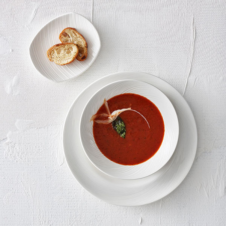 Тарелка мелкая «Спайро»; фарфор; L=15.3,B=12.8см; белый