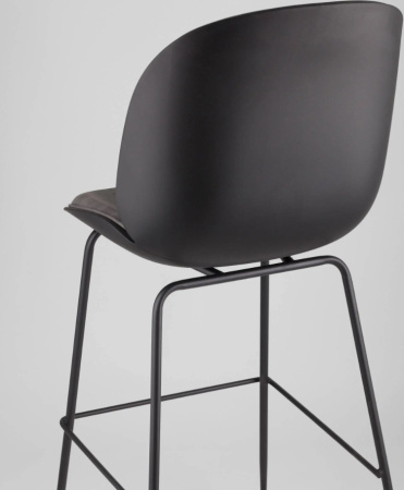 Стул барный Beetle PU со спинкой серый