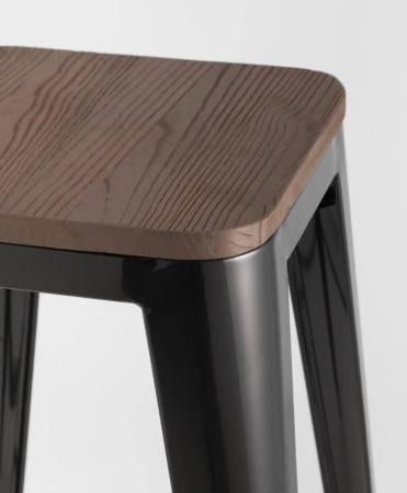 Стул барный TOLIX WOOD черный глянцевый