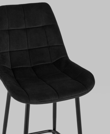 Стул полубарный Флекс велюр черный