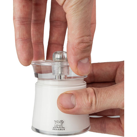 Мельница для соли «Бали»; акрил; H=8см; белый