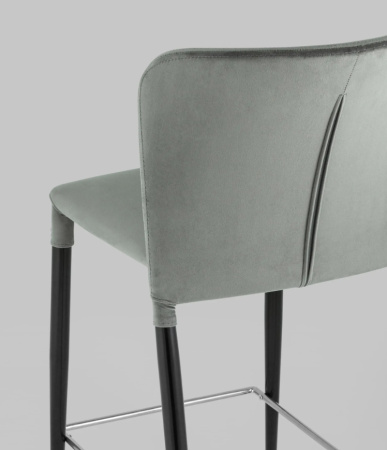 Стул полубарный Лори велюр серый