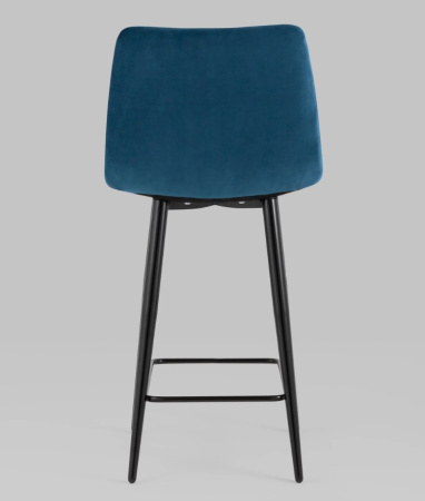 Стул полубарный Джанго велюр синий высота сиденья 60 см