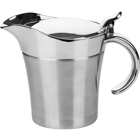 Соусник с крыш.; сталь; 400мл; H=13.5,L=18,B=12.1см; металлич.