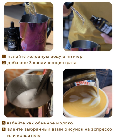 Комплект для латте-арта Insane Latte Art Fake Milk Concentrate + набор карточек PROFI