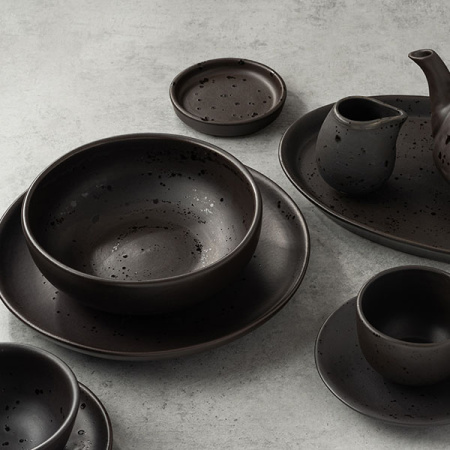 Тарелка плоская б/полей «Оникс»; керамика; D=210,H=23мм; черный