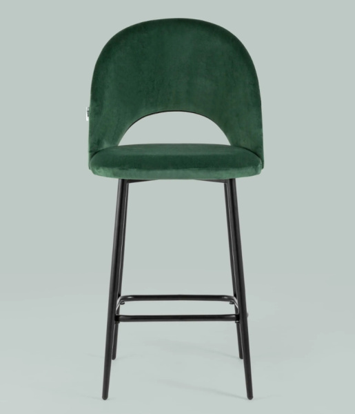 Стул полубарный Меган велюр зеленый