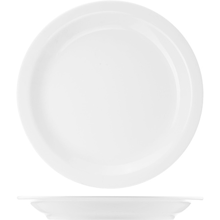 Тарелка мелкая «Америка»; фарфор; D=26.5,H=2.5см; белый