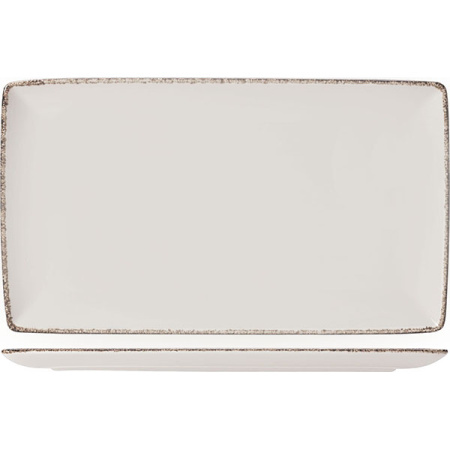 Блюдо прямоуг. «Браун дэппл»; фарфор; L=33,B=19см; белый,коричнев.