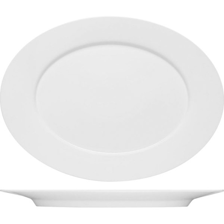 Блюдо овал. «Пьюрити»; фарфор; L=33см; белый