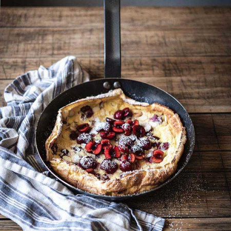 Сковорода; голуб.сталь; D=24,H=5,L=44см; серый