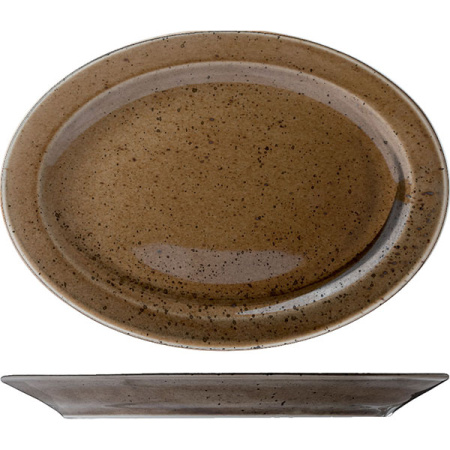 Блюдо овал. «Кантри Стайл»; фарфор; H=1.5,L=36,B=26см; зелен.