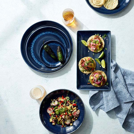 Салатник «Везувиус»; фарфор; 650мл; D=21.5см; синий