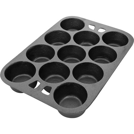 Форма конд. «Маффин» [11шт]; чугун; H=4,L=28,B=20см; черный
