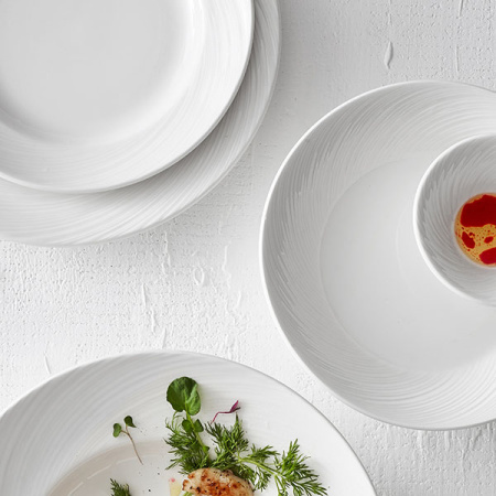 Тарелка мелкая «Спайро»; фарфор; D=32,H=2.5см; белый