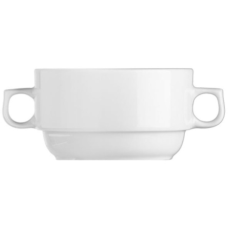 Бульонная чашка «Прага»; фарфор; 330мл; D=10,H=6,L=14,B=10см; белый