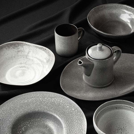 Тарелка глуб. «Млечный путь»; фарфор; 1200мл; D=23,H=1.2см; черный