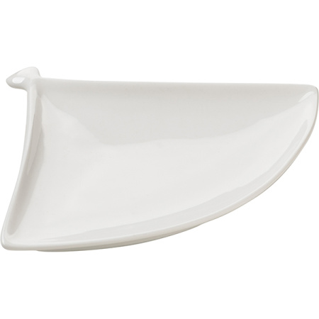 Блюдо-веер «Кунстверк»; фарфор; H=1.5,L=20,B=13см; белый