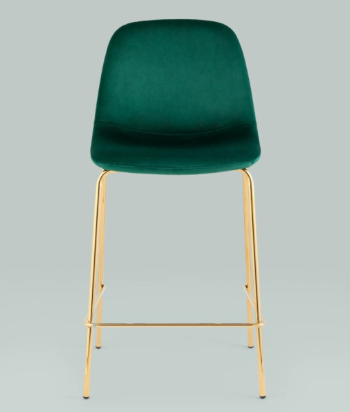 Стул полубарный Валенсия SN велюр зеленый золотые ножки