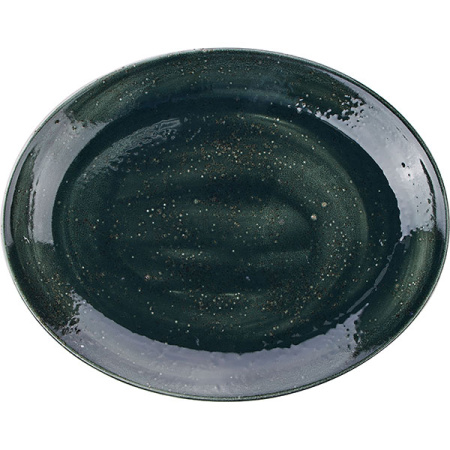 Блюдо овальное Steelite Визувиус Бёрнт Эмералд В=2.7 Д=34 Ш=27 см