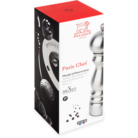 Мельница для перца «Ю Селект» метал.мех.; дерево; D=5.8,H=12см; белый