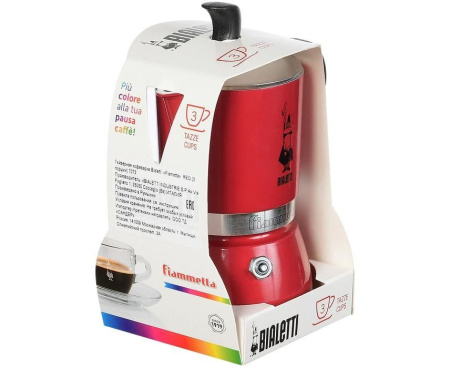Гейзерная кофеварка Bialetti Fiammetta Red 3 порции