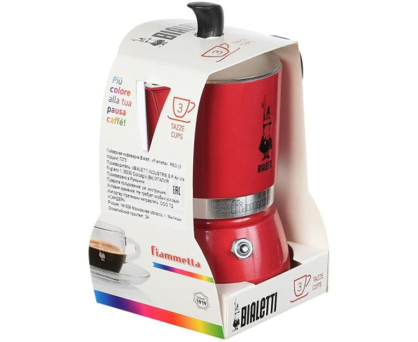 Гейзерная кофеварка Bialetti Fiammetta Red 3 порции