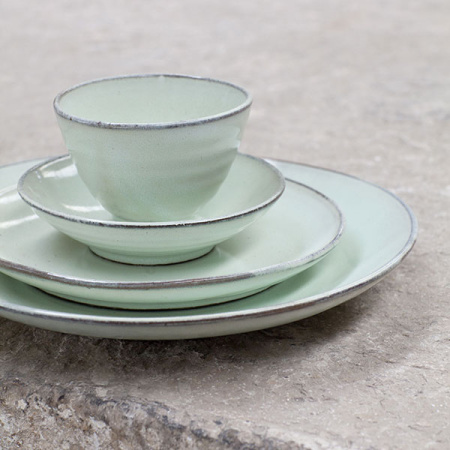 Тарелка; керамика; D=28.5,H=4.5см; св.зелен.