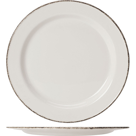 Тарелка  мелкая «Браун дэппл»; фарфор; D=23см; белый,коричнев.