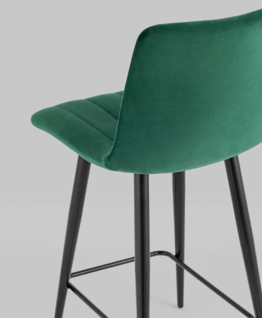 Стул полубарный Олсен велюр зелёный 60 см