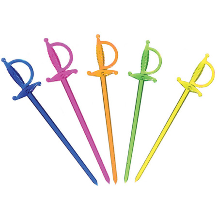 Пики д/канапе «Шпага» [500шт]; полистирол; L=7см; разноцветн.