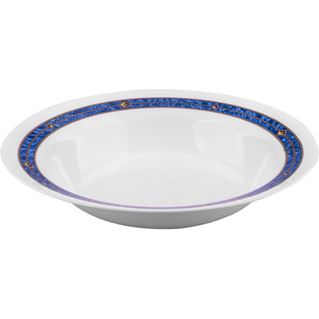 Блюдо круглое глубокое «Астрал»; стекло; 650мл; D=29.1,H=6.8см; белый,синий