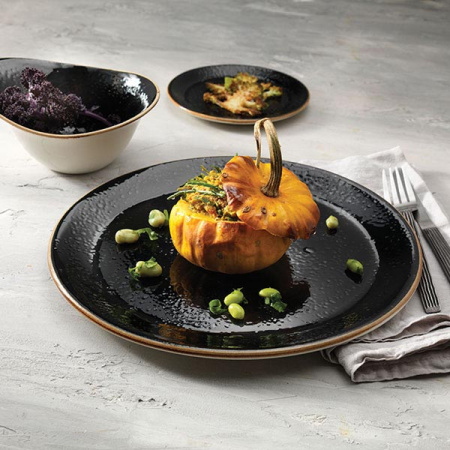 Тарелка  мелкая «Крафт лакрица»; фарфор; D=30,H=2см; черный