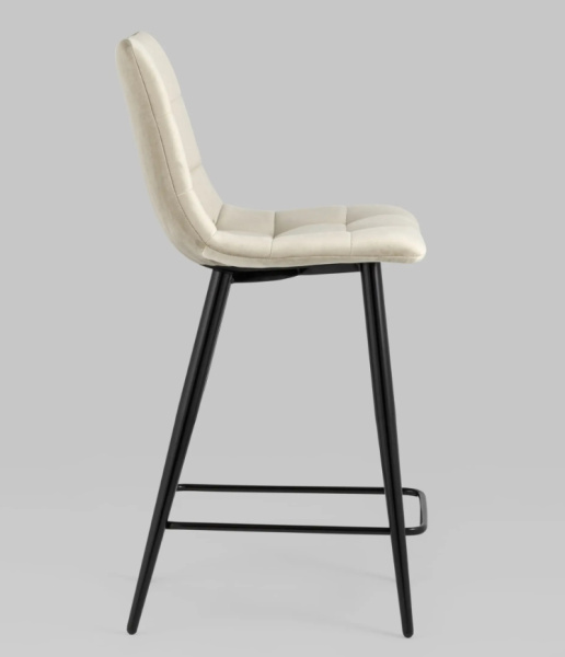 Стул полубарный Джанго велюр бежевый высота сиденья 60 см