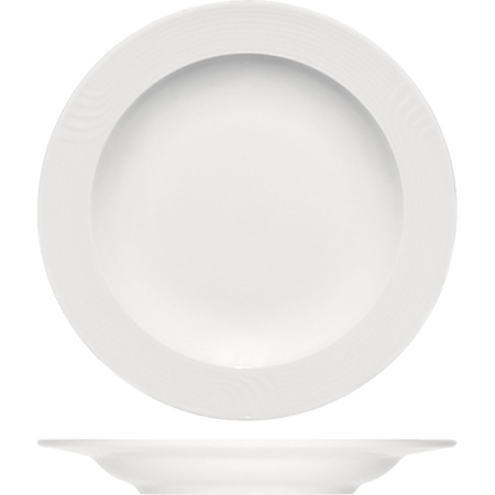 Тарелка глубокая «Карат»; фарфор; 250мл; D=23,H=2.5см; белый