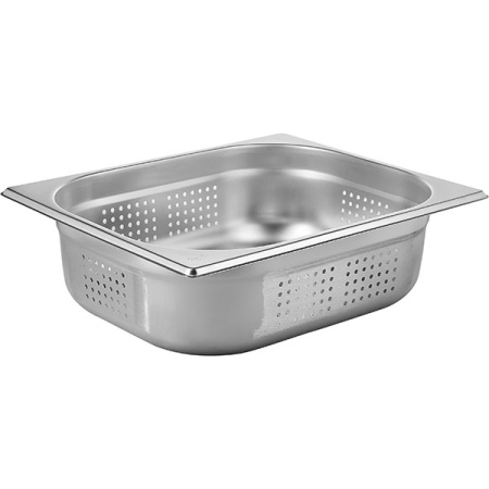 Гастроемкость (1/2) перфорир.; сталь нерж.; H=10,L=32.5,B=26.5см; металлич.