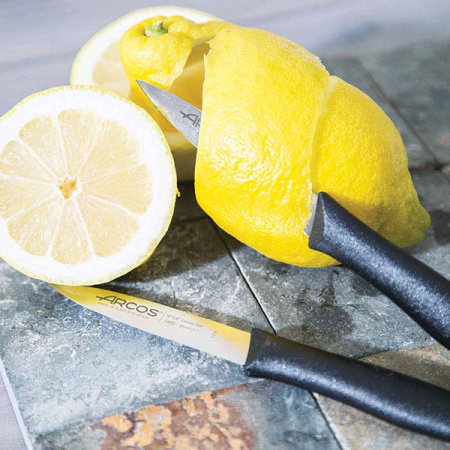 Нож для чистки овощей и фруктов «Нова»; сталь нерж.,полипроп.; L=20/8.5см; черный,металлич.