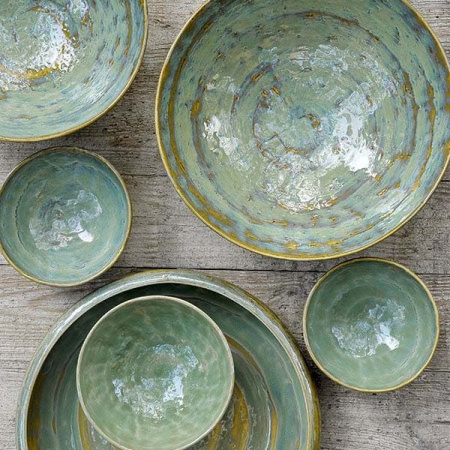 Салатник «Пьюр»; керамика; 4500мл; D=32,H=10.5см; зелен.