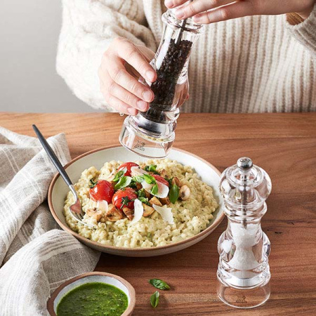 Мельница для перца метал.мех.; акрил; H=18см