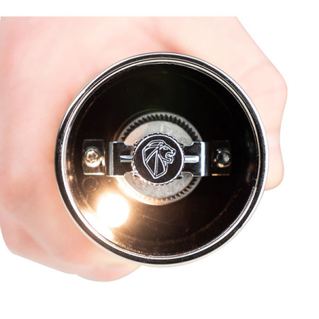 Мельница для перца электрич.(батарейки); пластик,сталь нерж.; H=14см; серебрист.